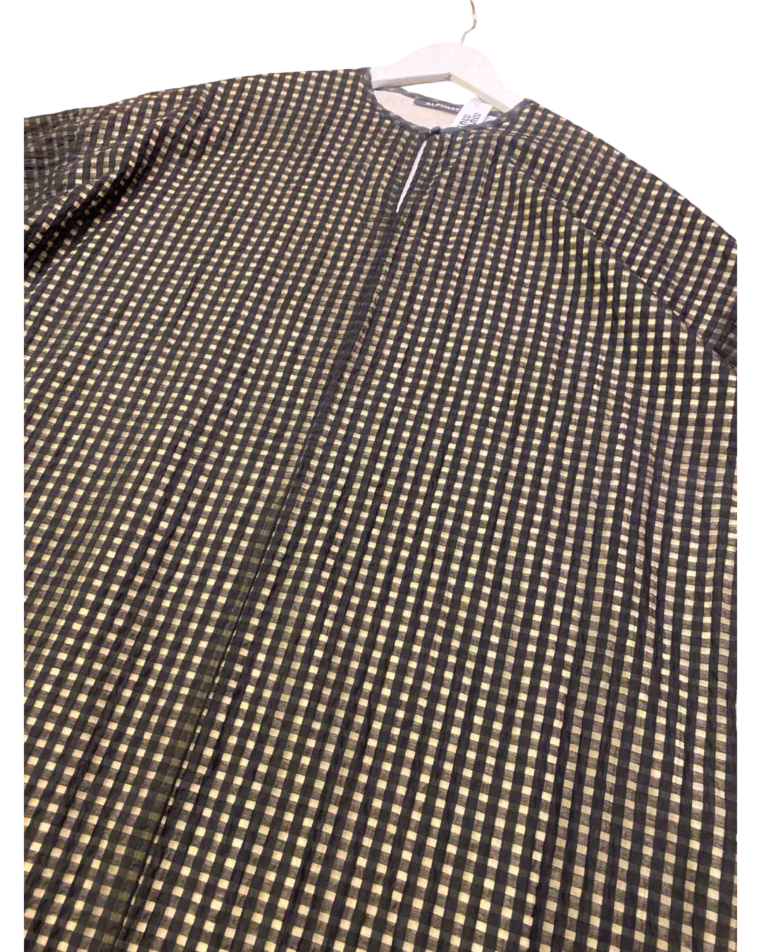 Size S | Alpha60 Black Semi Sheer Gingham Shift Dress