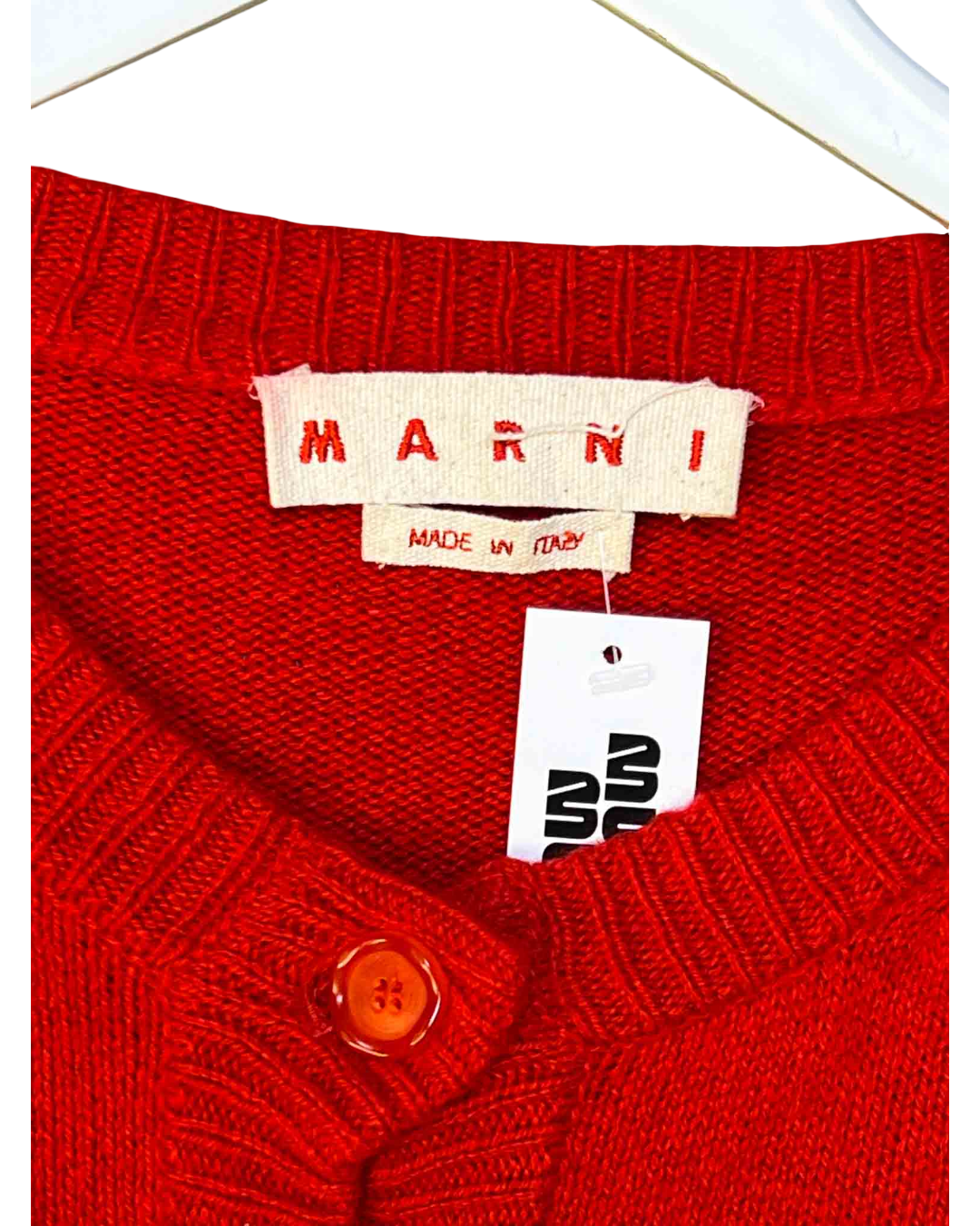 Size 42 (L) | Marni Red Cashmere Longline Cardigan