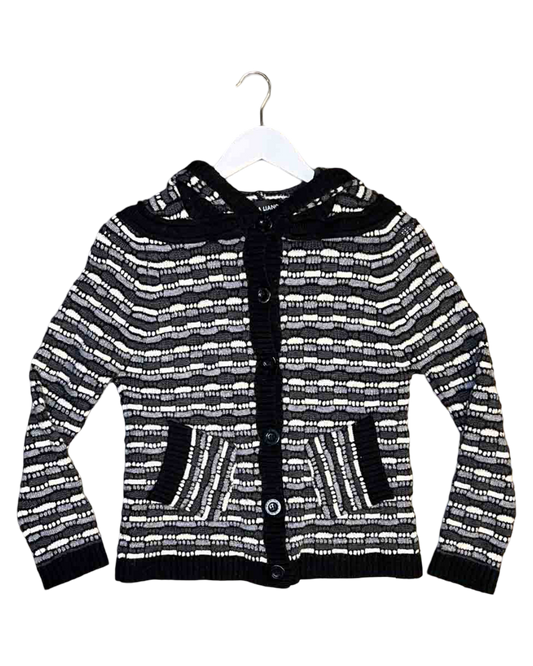 Size 8 (S) | Bettina Liano Textured Wool Hooded Cardigan