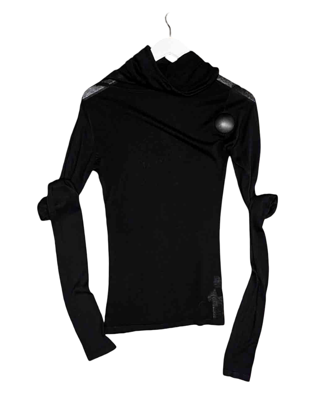 Size S | Wixii Black Silk Exaggerated Sleeve Knit Top