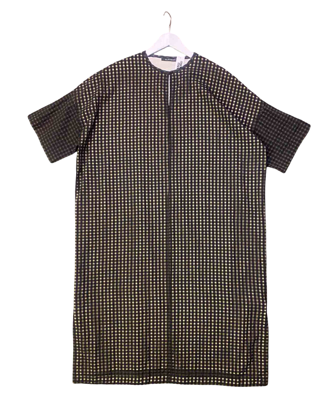 Size S | Alpha60 Black Semi Sheer Gingham Shift Dress