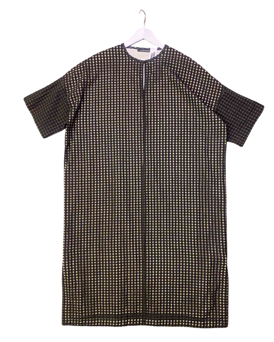 Size S | Alpha60 Black Semi Sheer Gingham Shift Dress