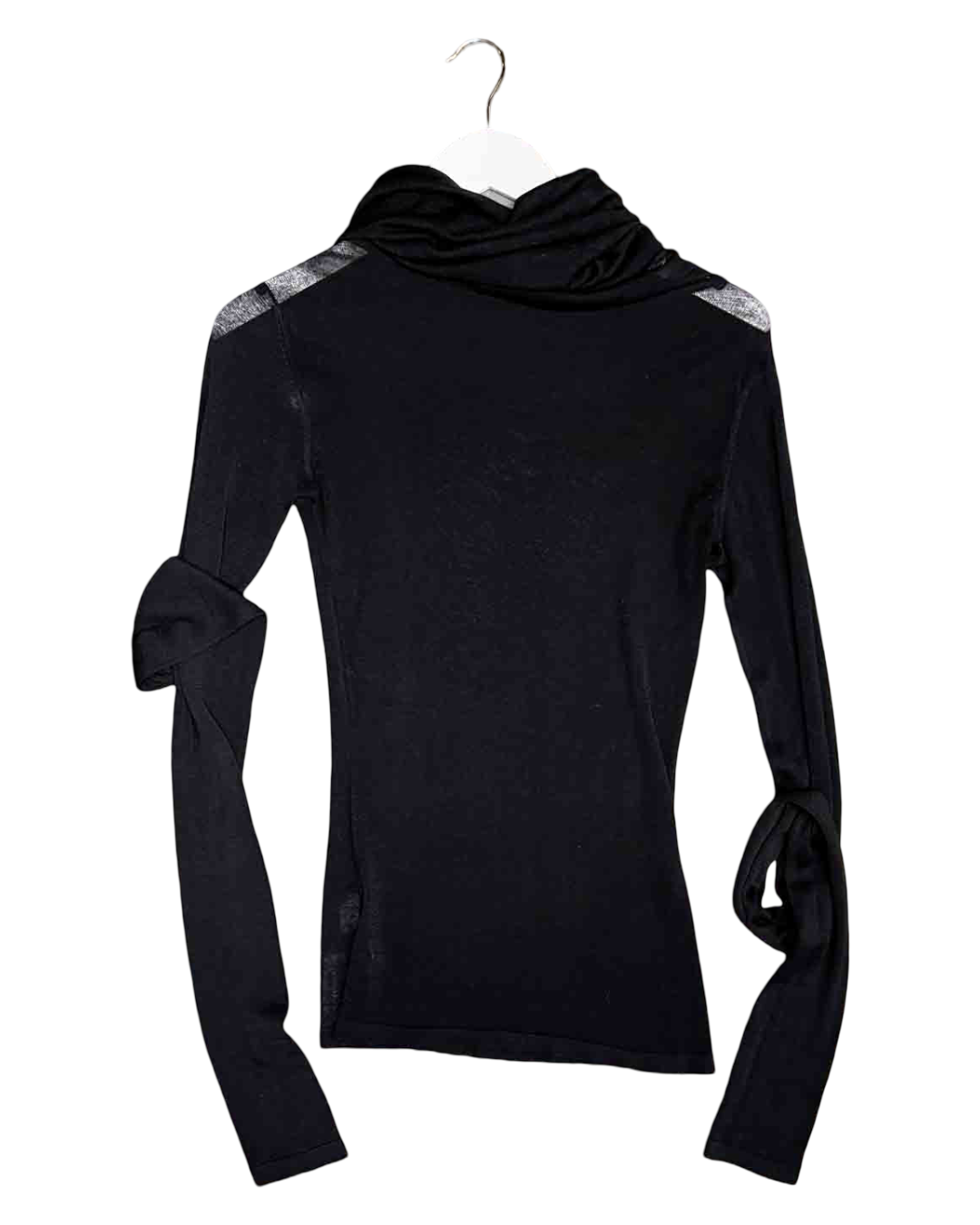 Size S | Wixii Black Silk Exaggerated Sleeve Knit Top