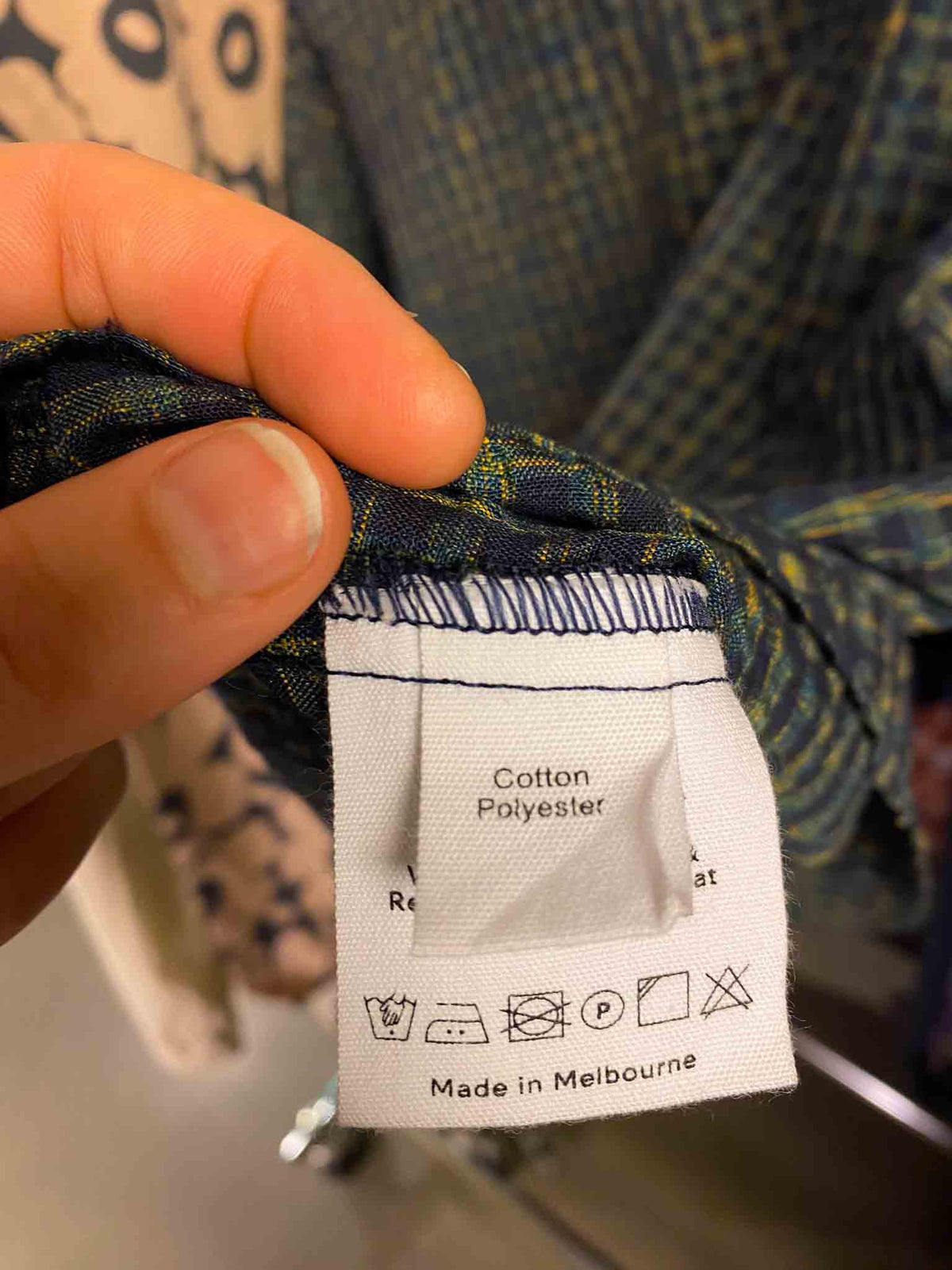 Size 12 | Kuwaii Blue Seersucker Check Claude Top