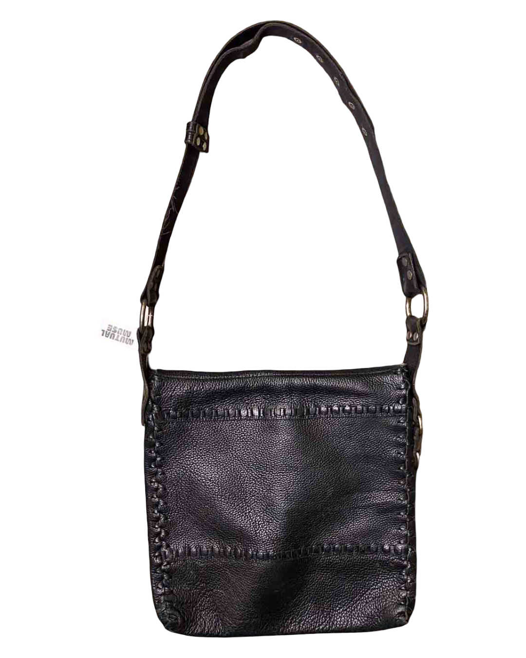 Lucky Brand Black Patchwork Leather Satchel Bag