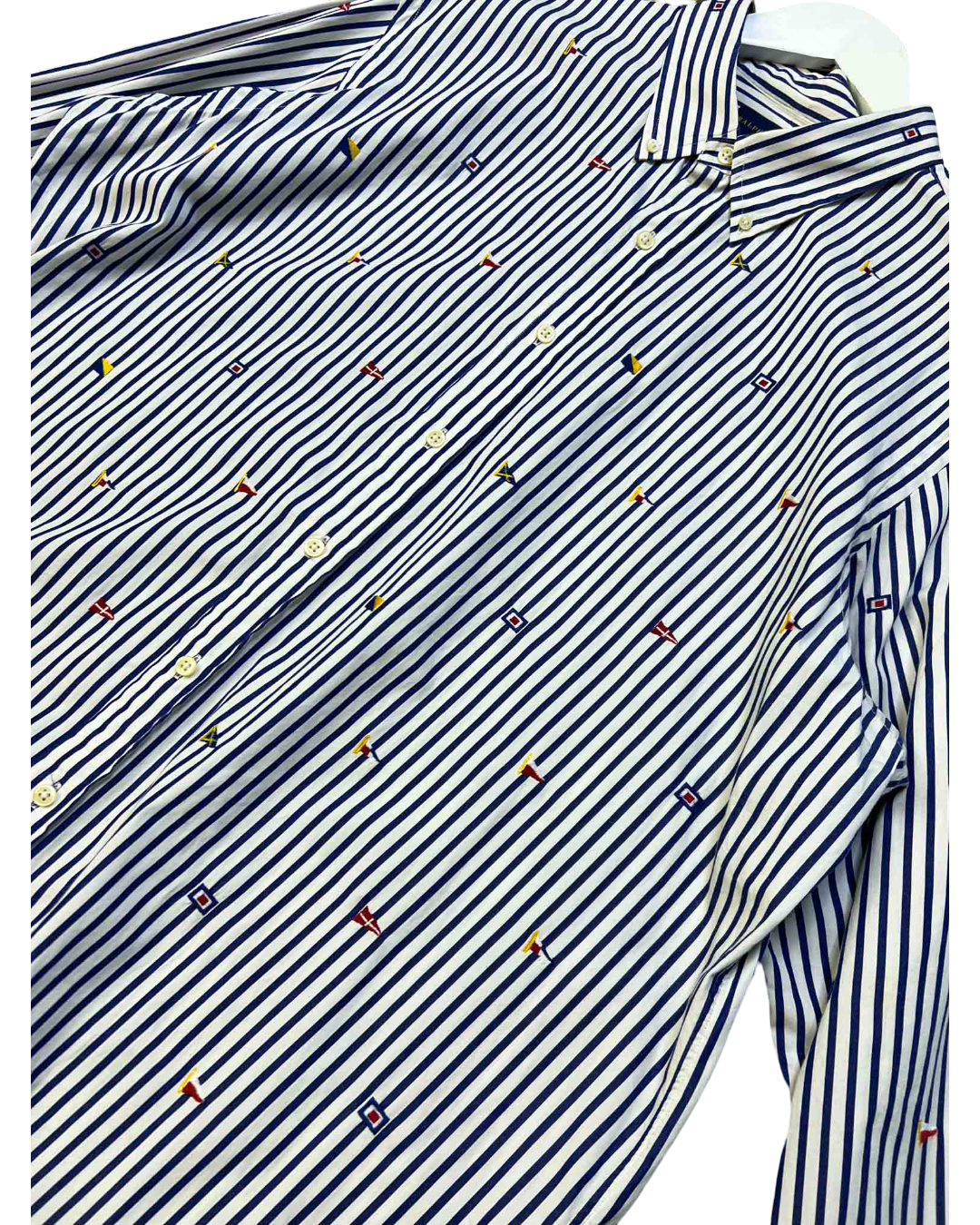 Size XXL | Ralph Lauren Blue and White Nautical Flags Shirt