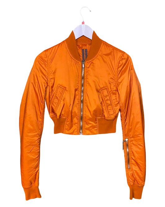 Size S | Rick Owens DRKSDW Orange Cropped Bomber Jacket