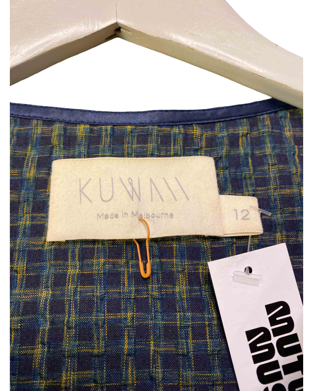 Size 12 | Kuwaii Blue Seersucker Check Claude Top