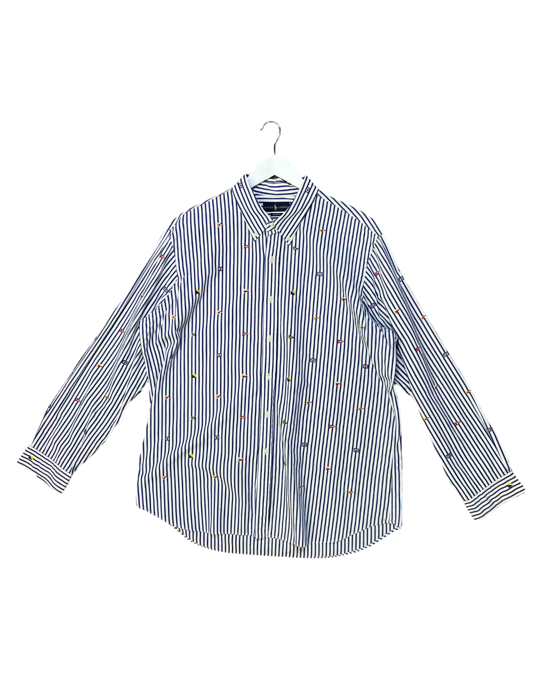 Size XXL | Ralph Lauren Blue and White Nautical Flags Shirt