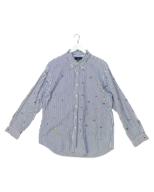 Size XXL | Ralph Lauren Blue and White Nautical Flags Shirt