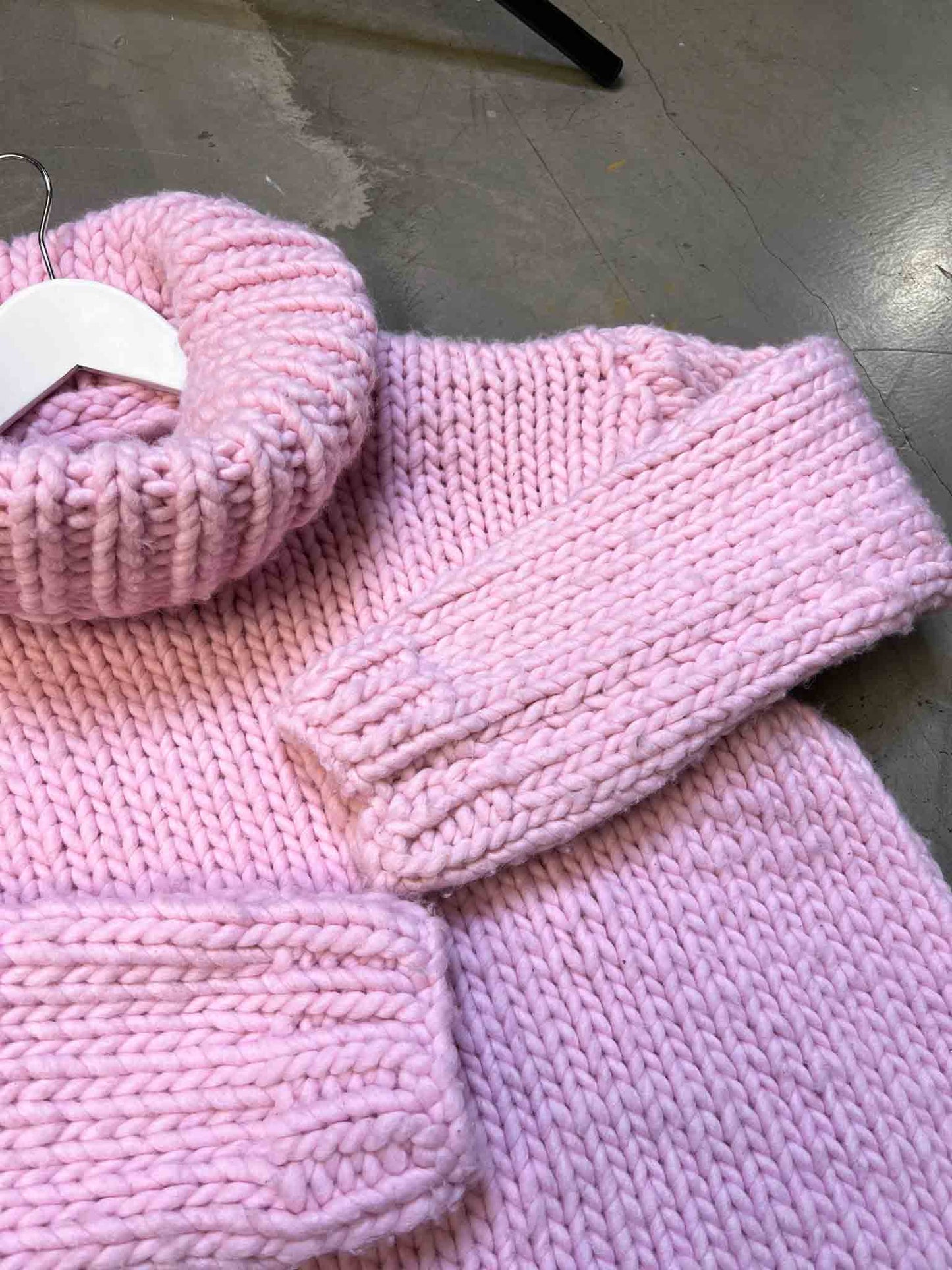 Size S | I Love Mr. Mittens Oversized Cable KnitJumper