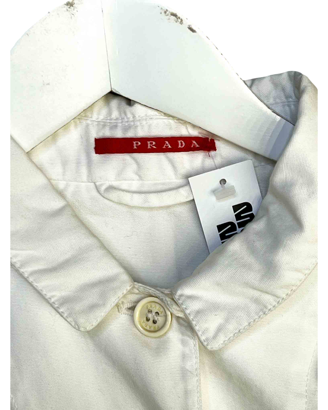 Size 46 (S) | Prada Bianco Cotton Fitted Jacket NWT