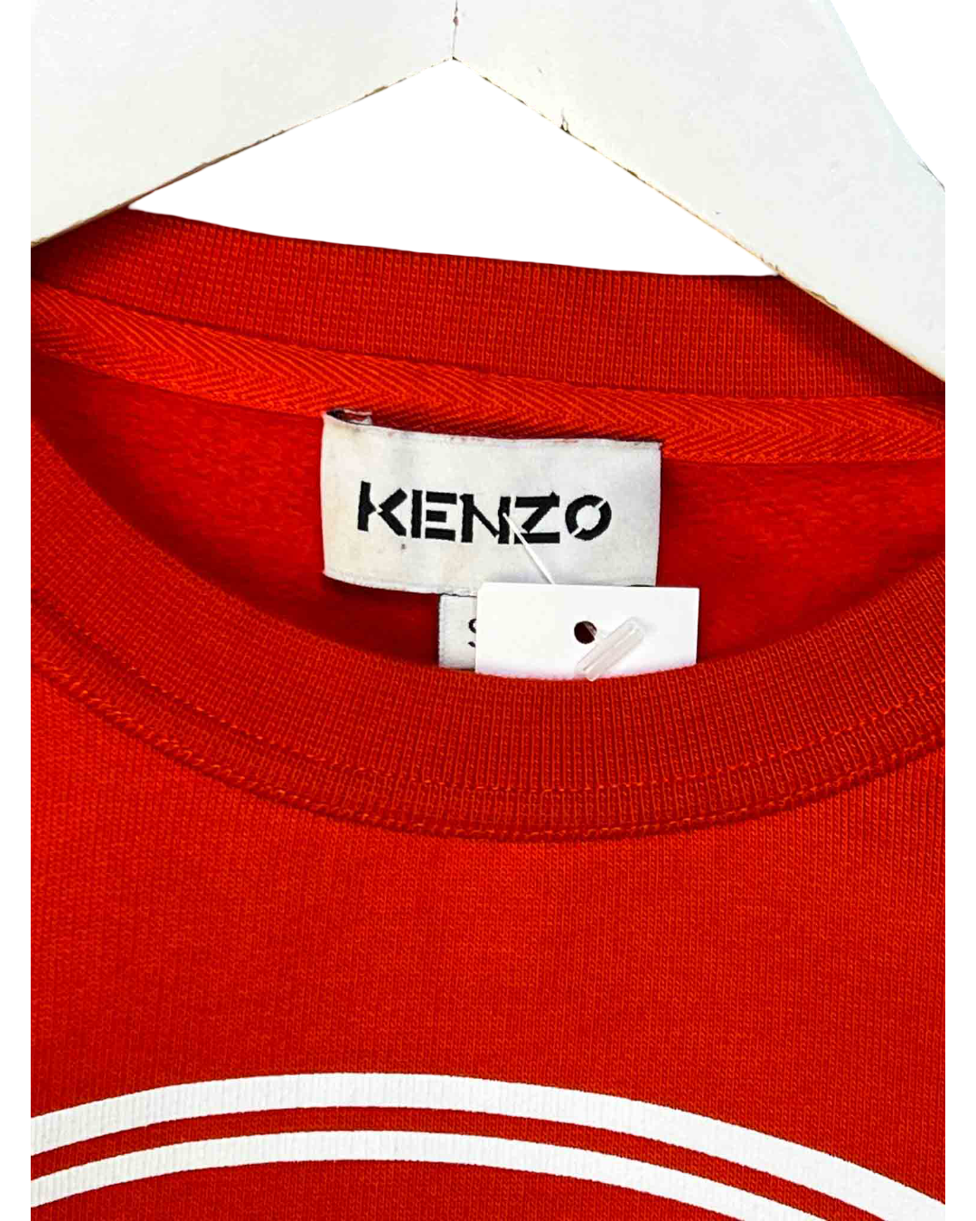 Size S | Kenzo Red Cotton Crewneck Logo Jumper
