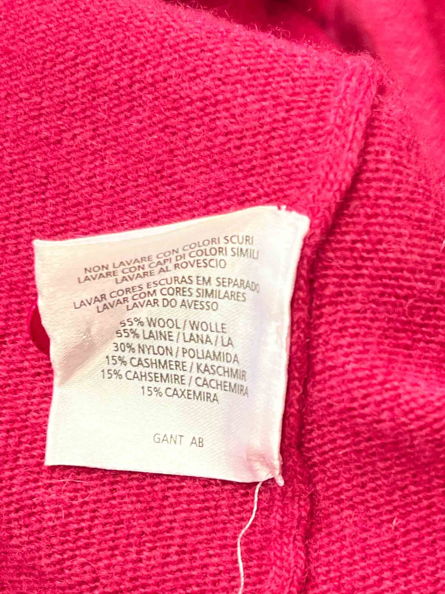Size L | Gant Pink Wool Blend Frill Trim Cardigan
