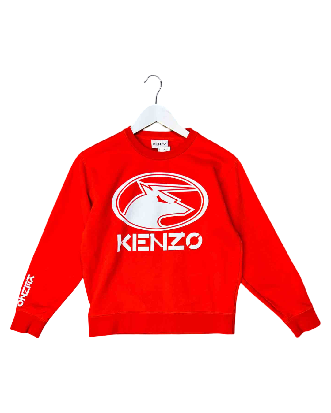 Size S | Kenzo Red Cotton Crewneck Logo Jumper