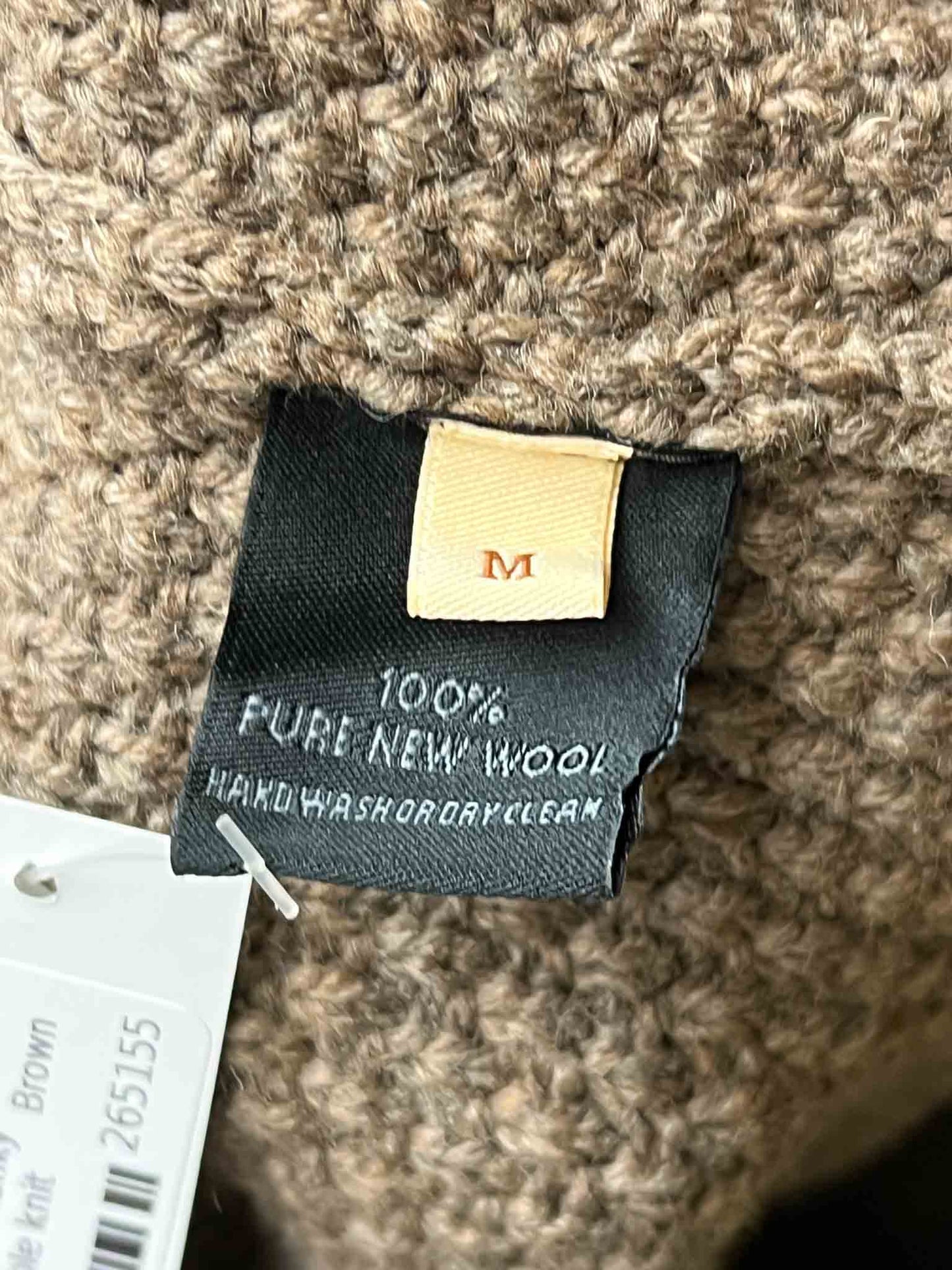 Size M | Celtic & Co. Brown Merino Wool Cable Knit Jumper NWT