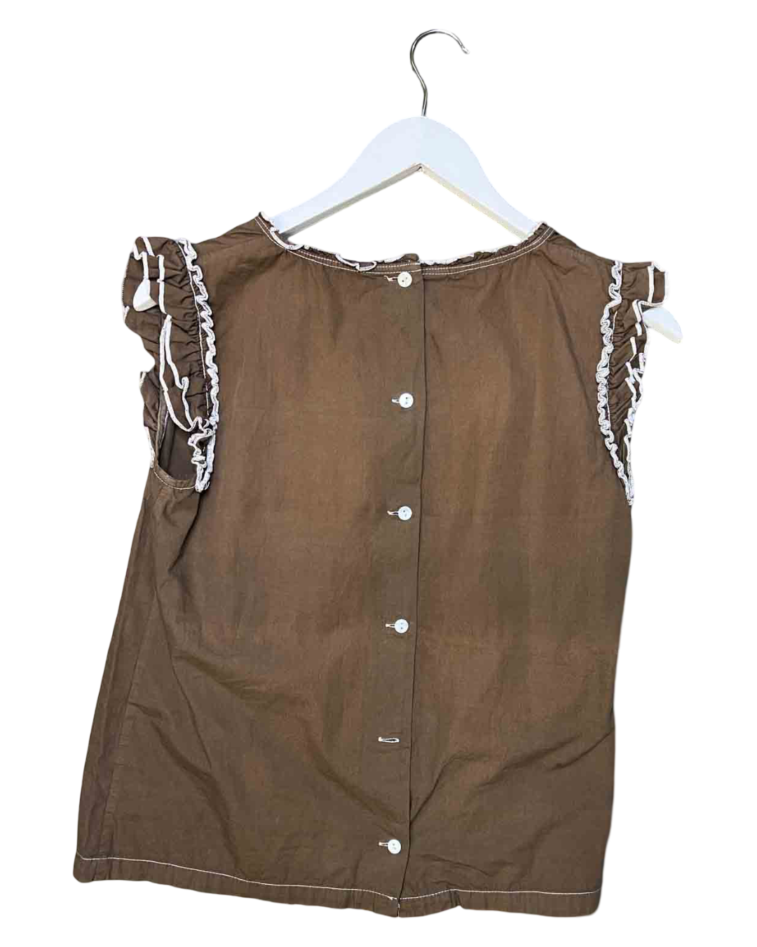 Size M | Olga de Polga Brown Ruffle Top