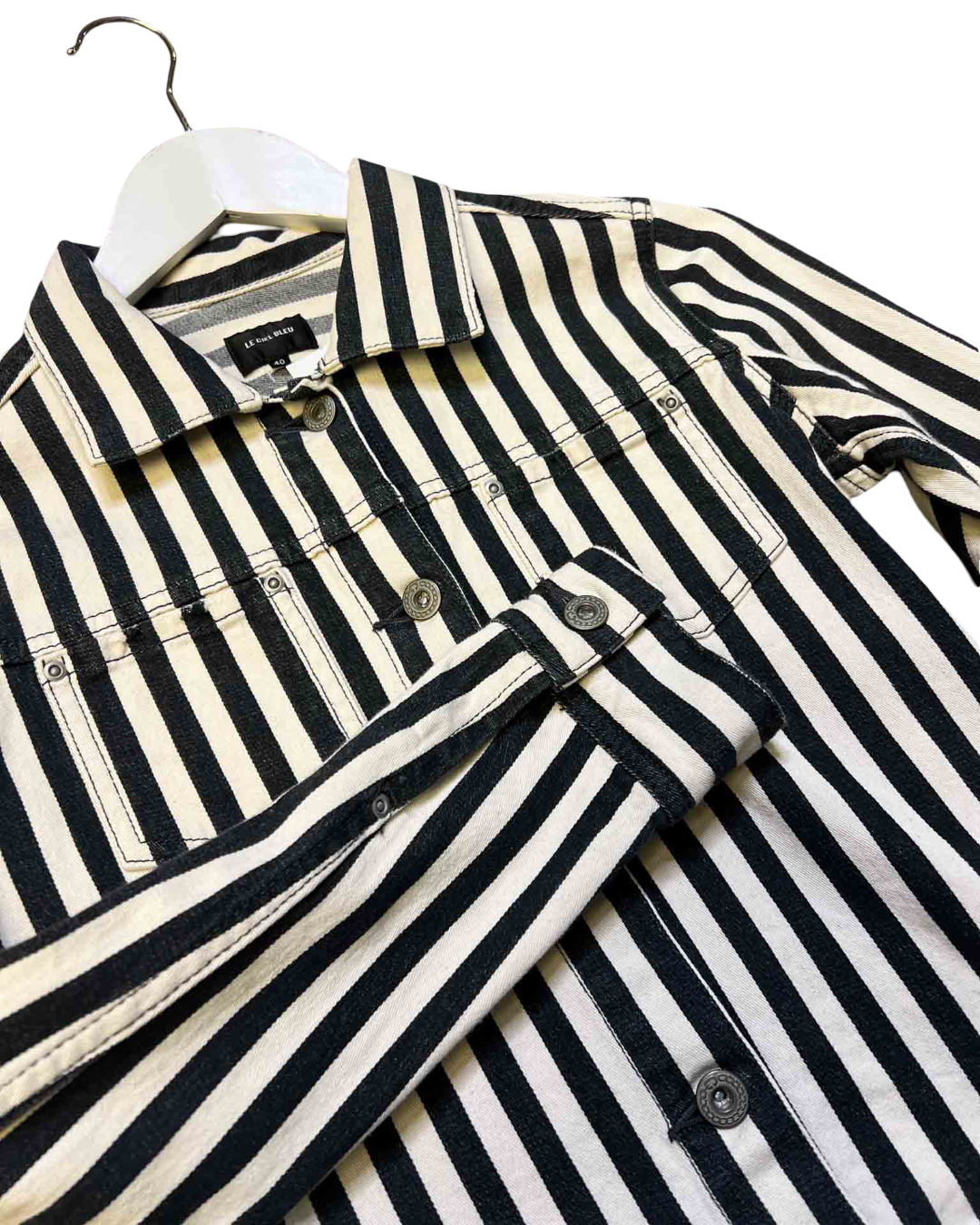 Size XS | Le Ciel Bleu Black and White Striped Jacket