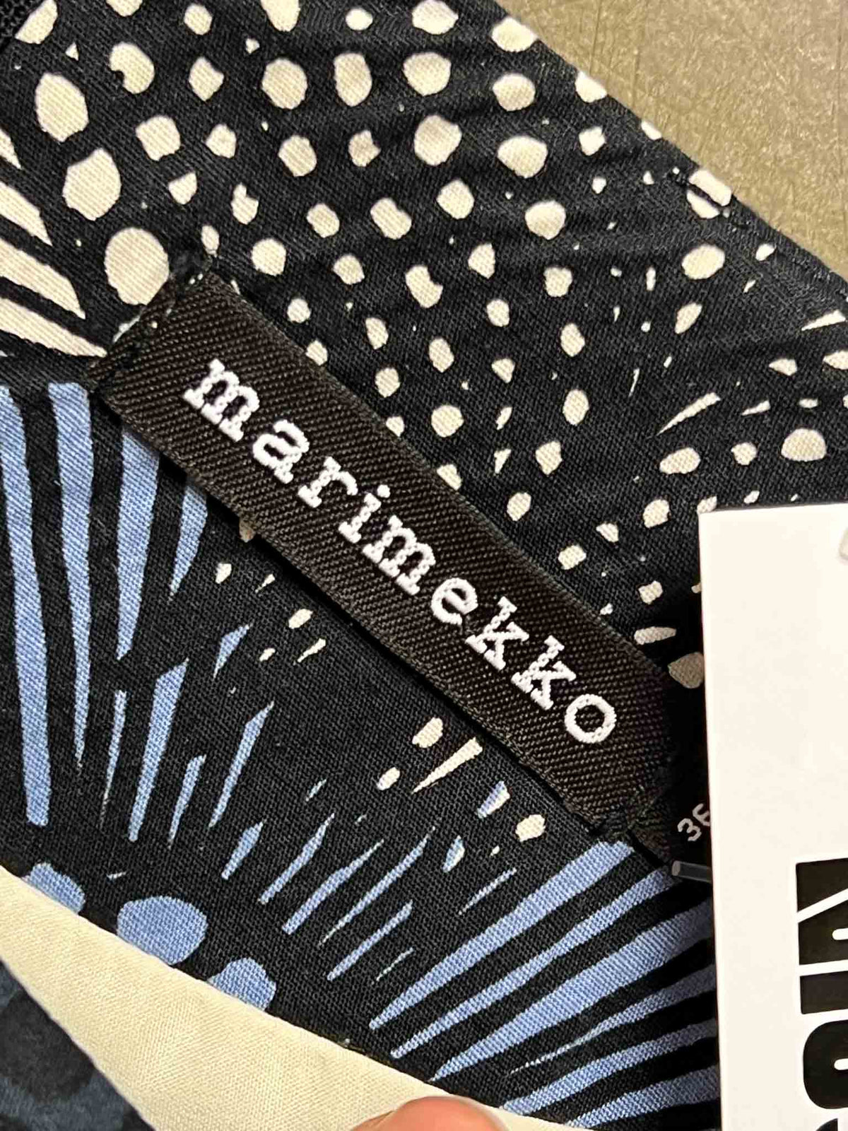 Size S | Marimekko Black and Blue Sinipunainen Unelma Smock Dress