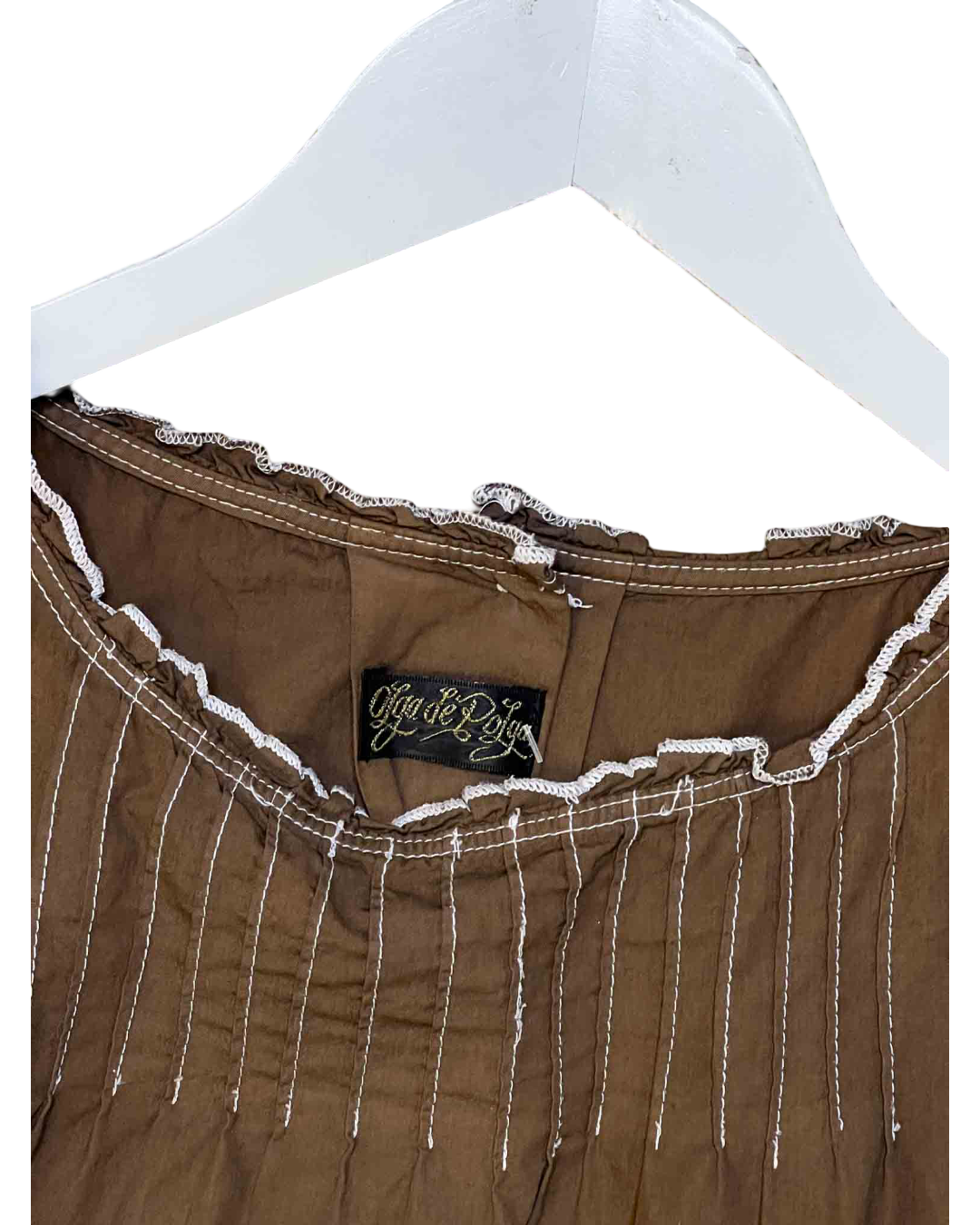 Size M | Olga de Polga Brown Ruffle Top