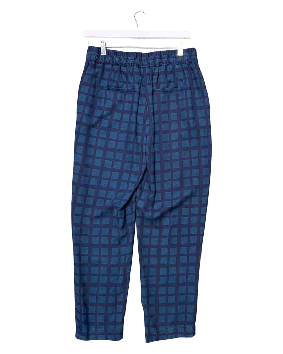 Size L (12) | ELK Navy/Green Tencel Check Pants