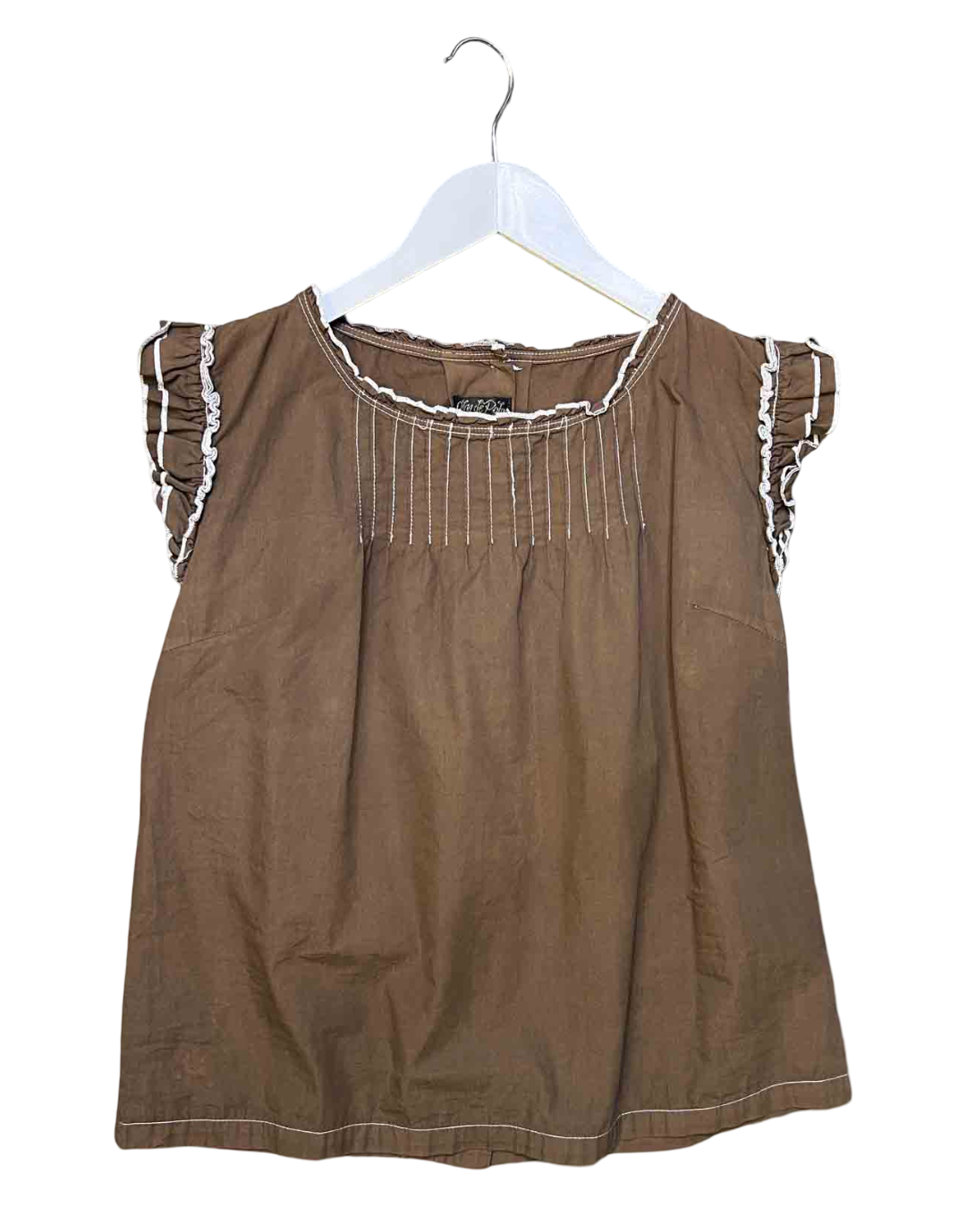 Size M | Olga de Polga Brown Ruffle Top