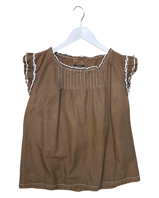 Size M | Olga de Polga Brown Ruffle Top