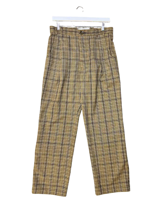 Size 48 (M) | Song For The Mute Brown Plaid Textured Pants