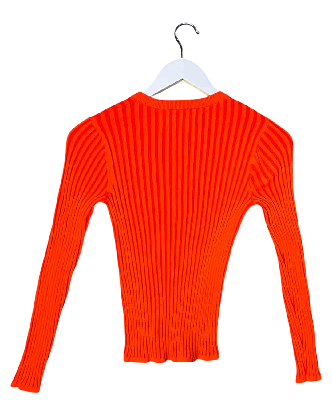 Size S |  Kloke Orange Ribbed Long-Sleeve Top