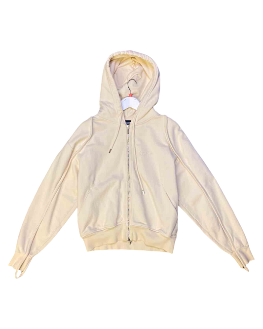 Size S | Jacquemus Cream Le Sweater Camargue Zippé Hoodie
