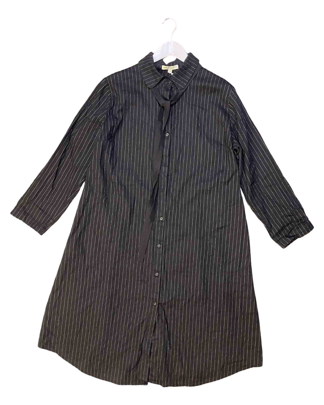 Size 16 (2XL) | Megan Salmon Lurex Pinstripe Dress