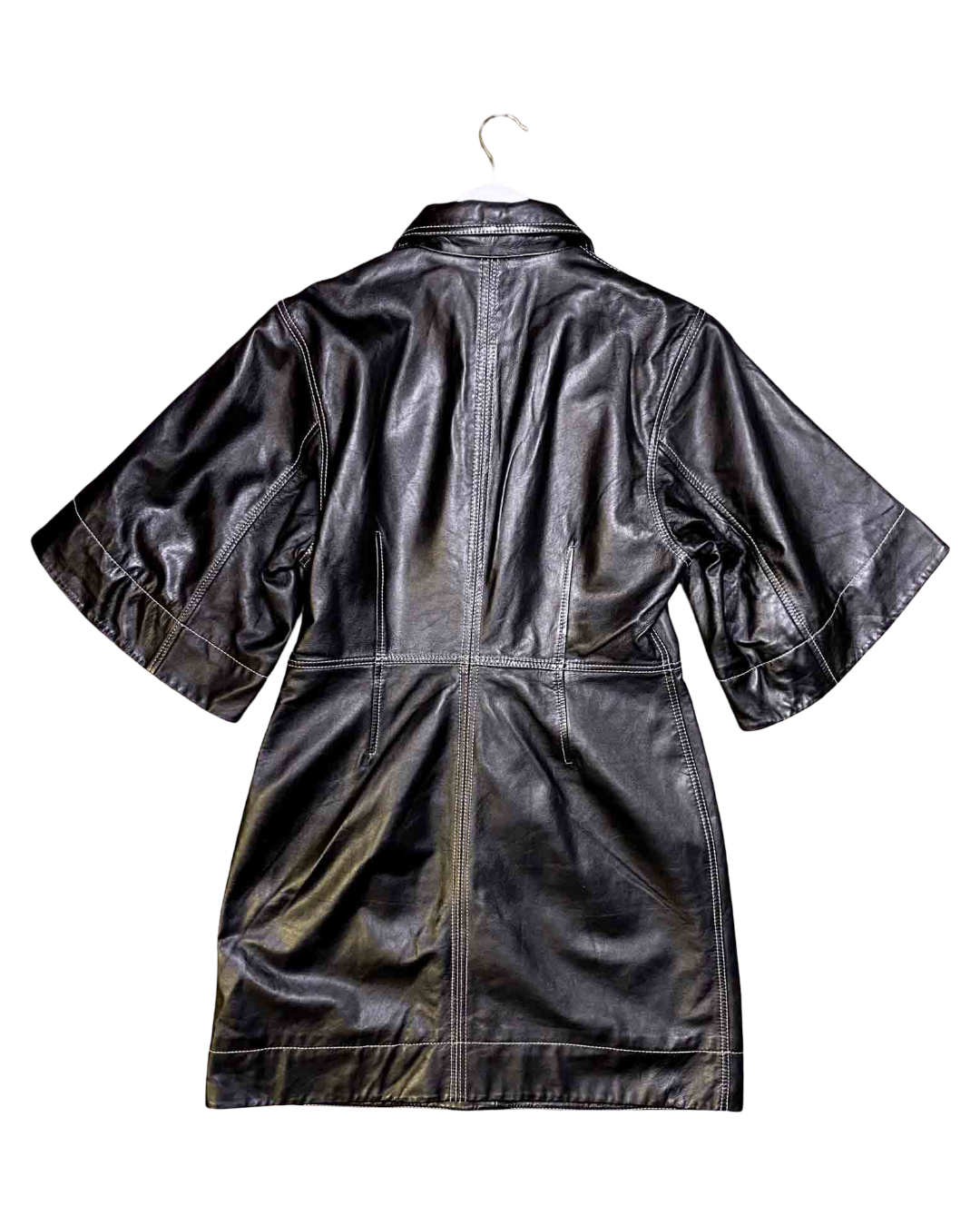 Size M | GANNI Black Leather Mini Dress