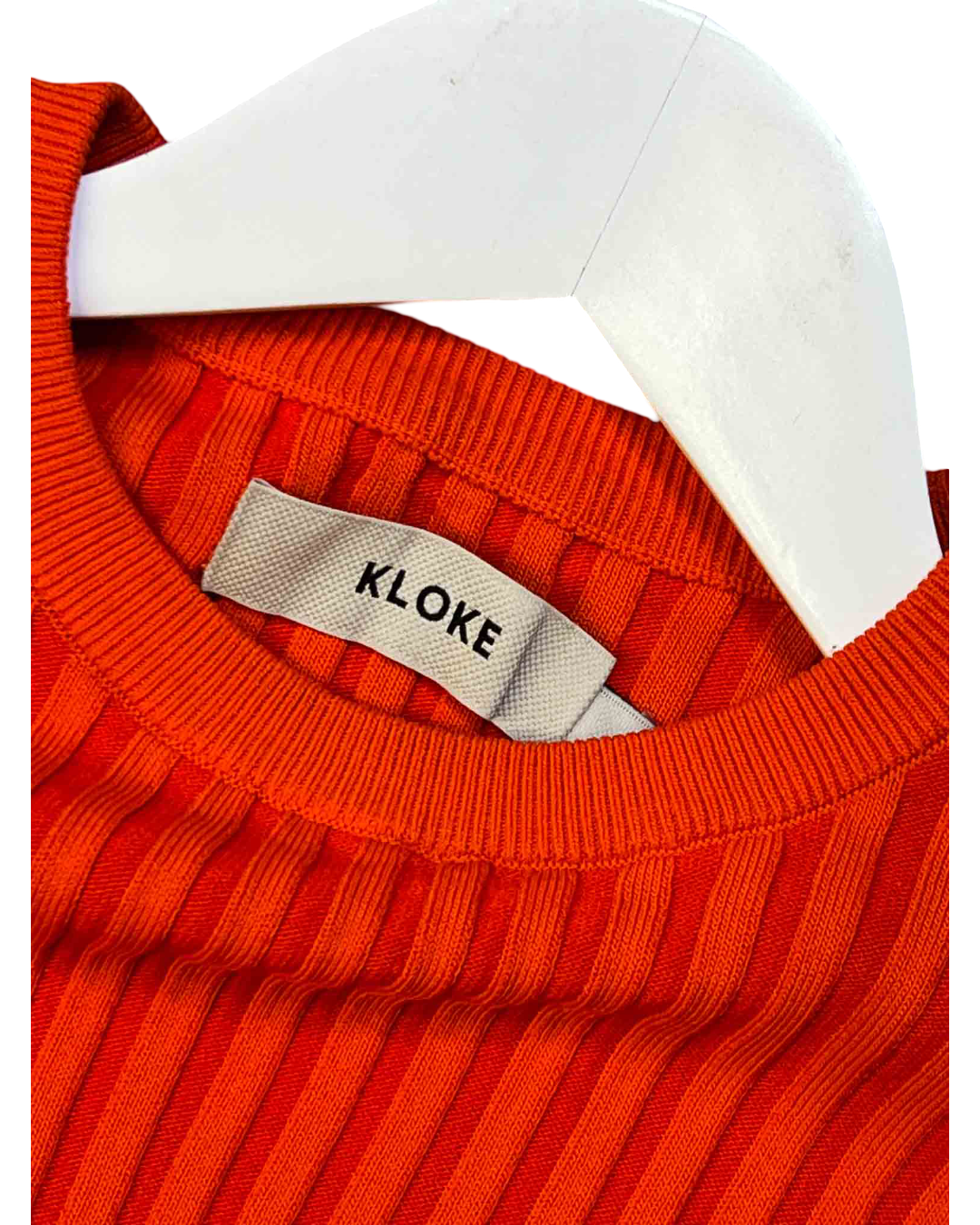Size S |  Kloke Orange Ribbed Long-Sleeve Top