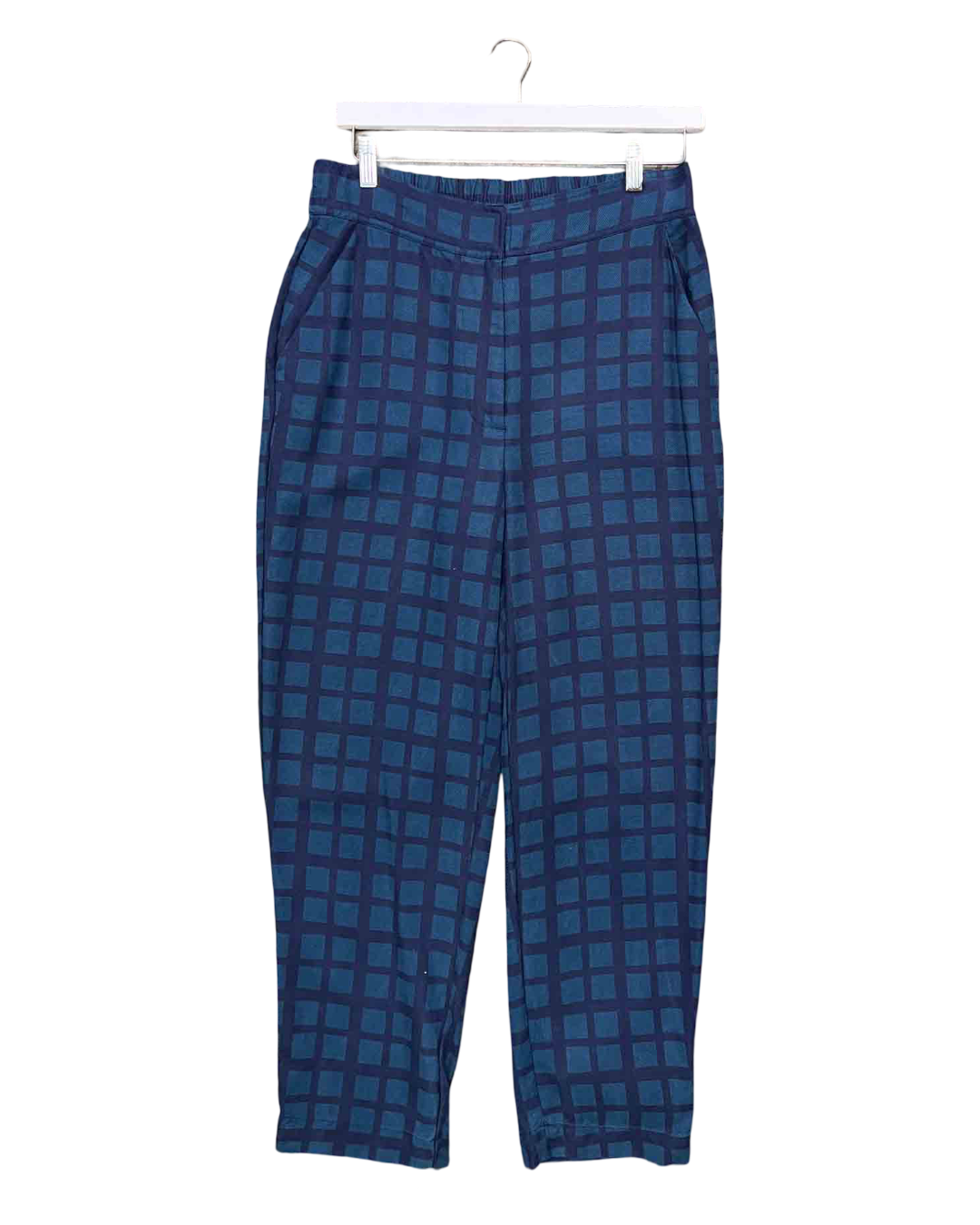 Size L (12) | ELK Navy/Green Tencel Check Pants