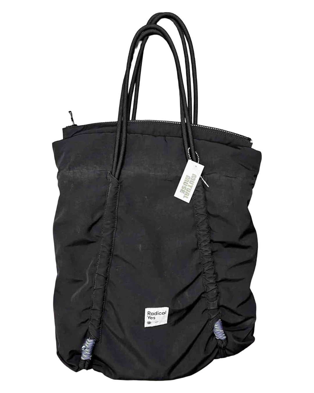Radical Yes Black Re:Frame Ruched Tote Bag
