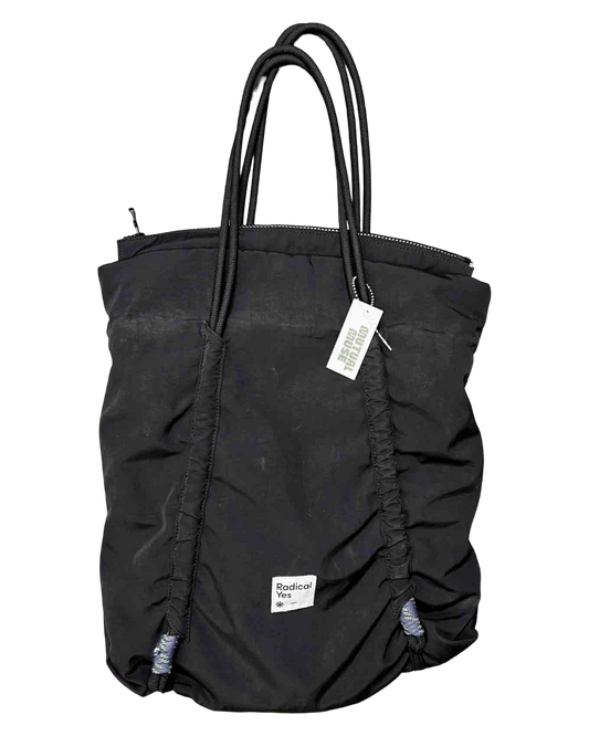 Radical Yes Black Re:Frame Ruched Tote Bag