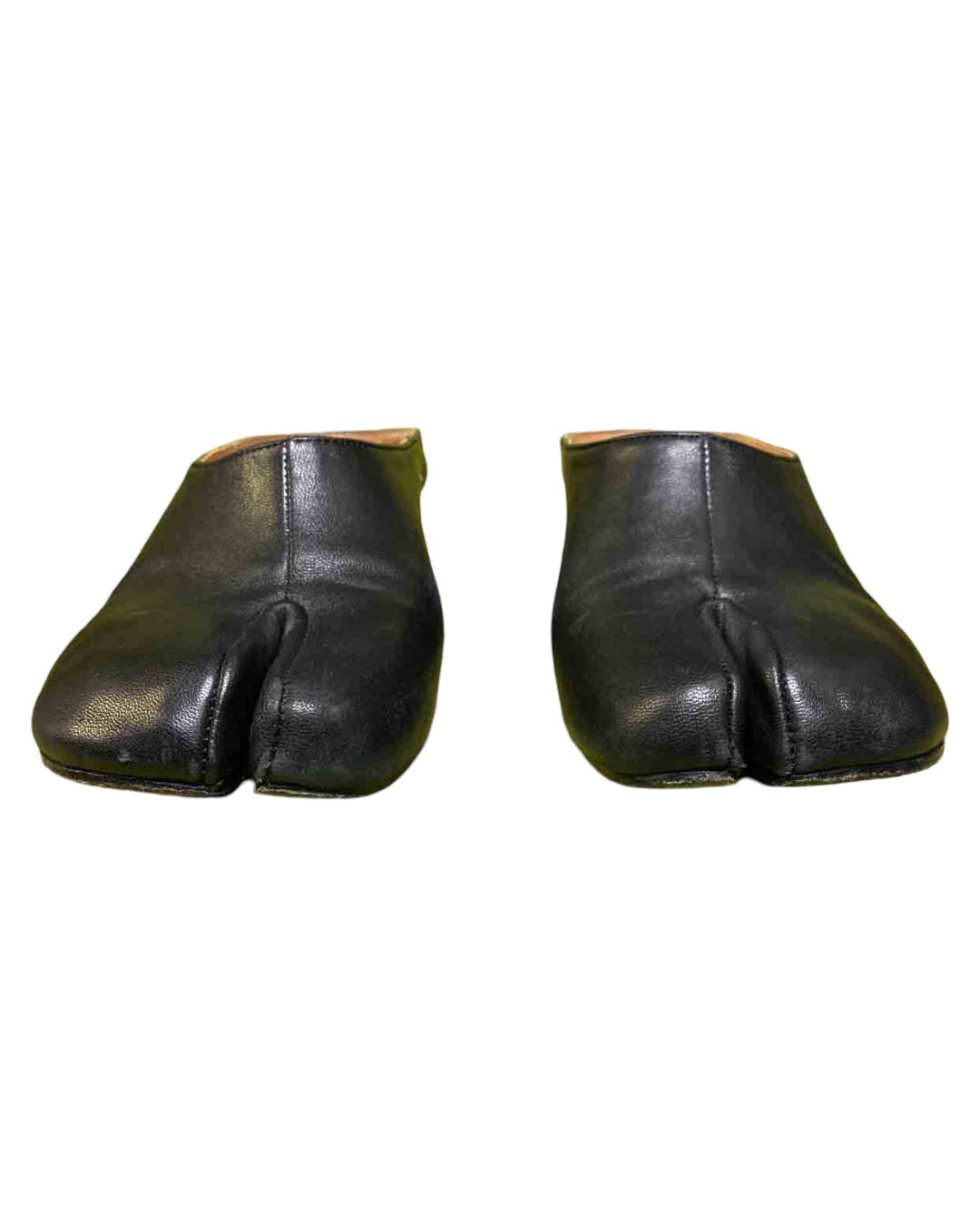 Size 40 Maison Margiela Black Leather Tabi Mules