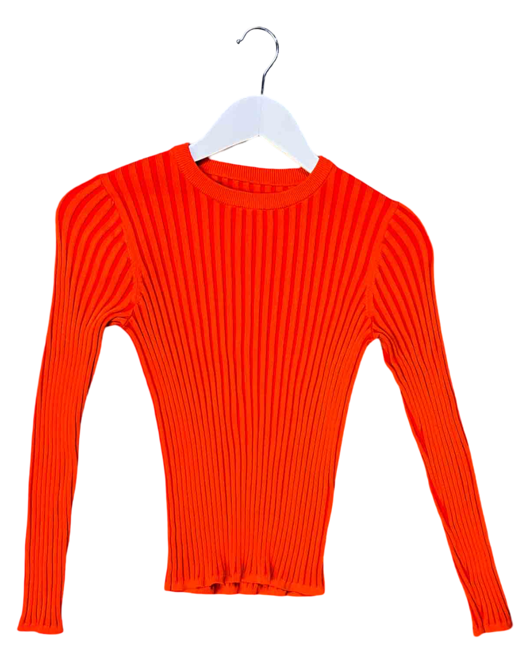Size S |  Kloke Orange Ribbed Long-Sleeve Top