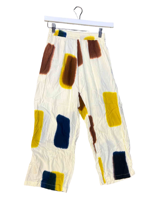 Size S | Suku Cream Dyed Splotch Pants