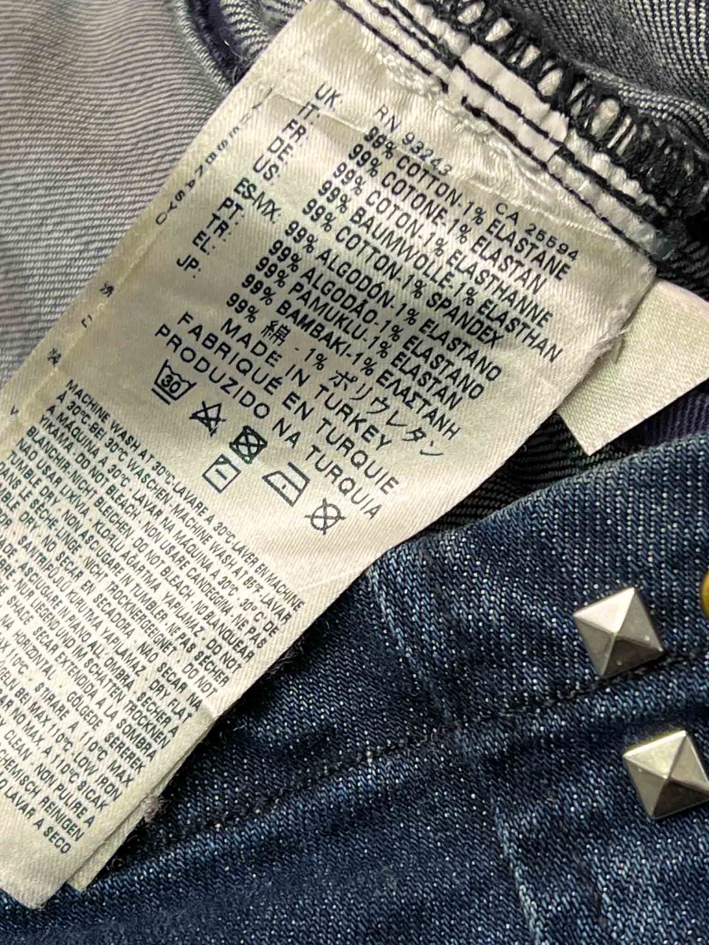 Size 12 | Diesel Studded Denim Biker Jacket