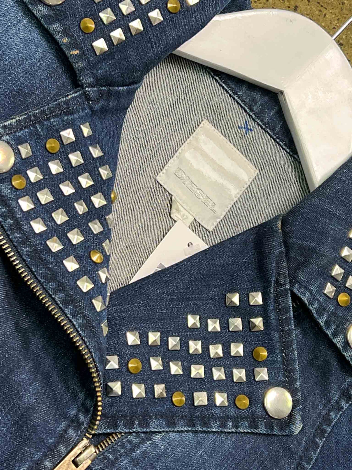 Size 12 | Diesel Studded Denim Biker Jacket
