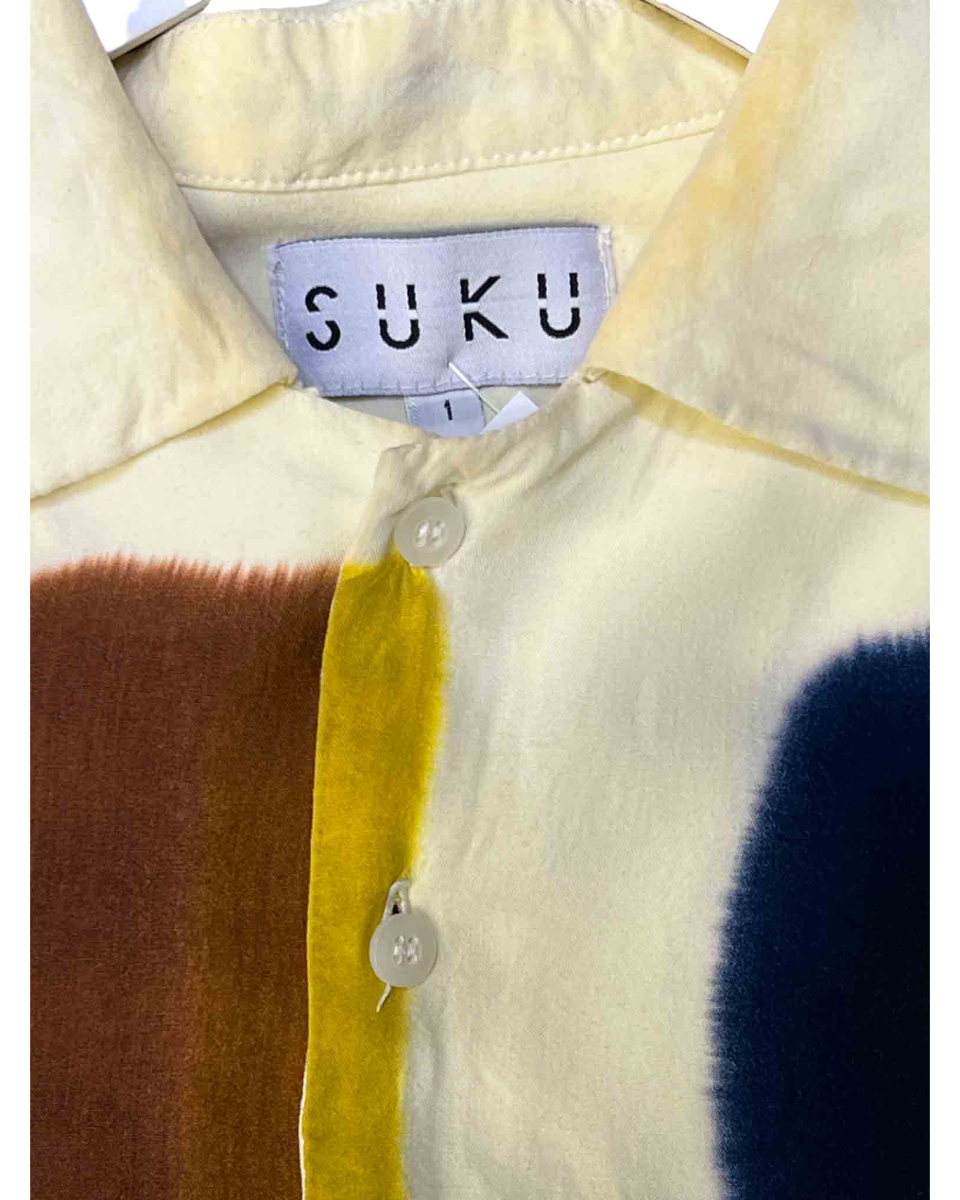 Size S | Suku Cream Dyed Splotch Shirt