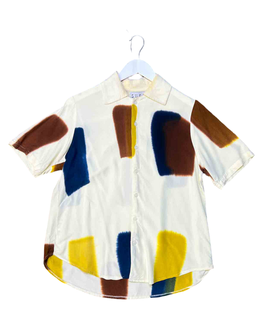 Size S | Suku Cream Dyed Splotch Shirt