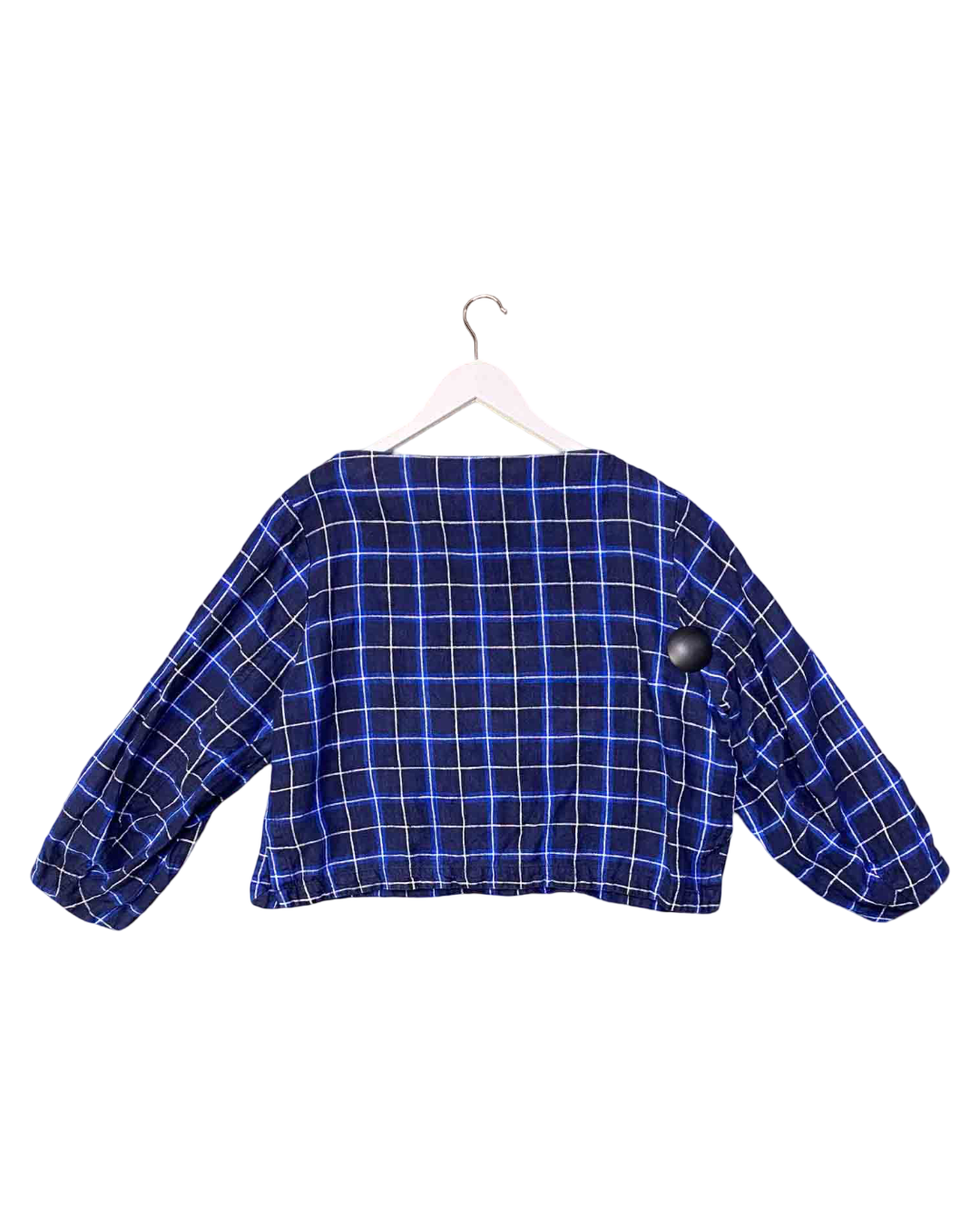 Size L | Alpha60 Navy Check Linen Top