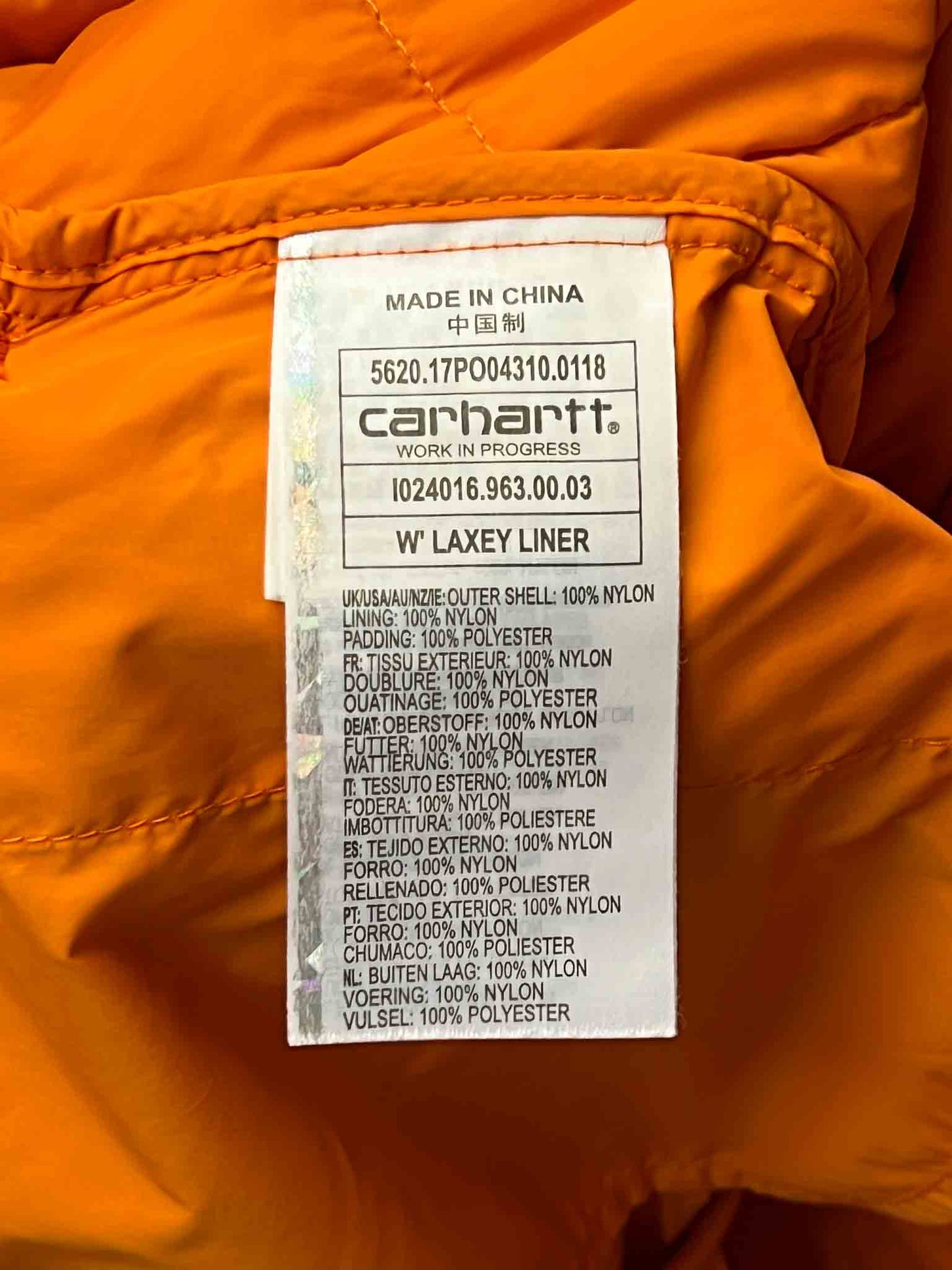 Size XS | Carhartt  WIP Laxey Liner Jacket