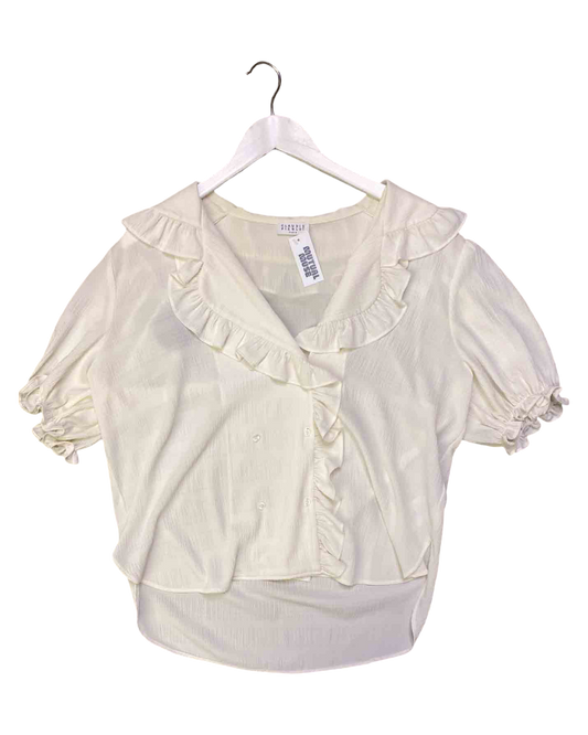 Size XL | Claudie Pierlot White Blanchette Blouse