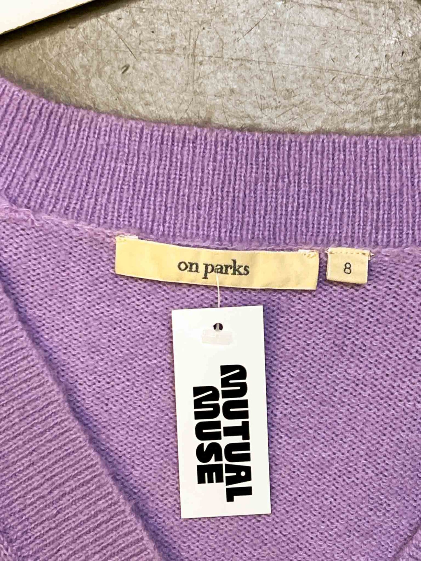 Size 8 (S) | On Parks Purple Cropped Knit Cardigan
