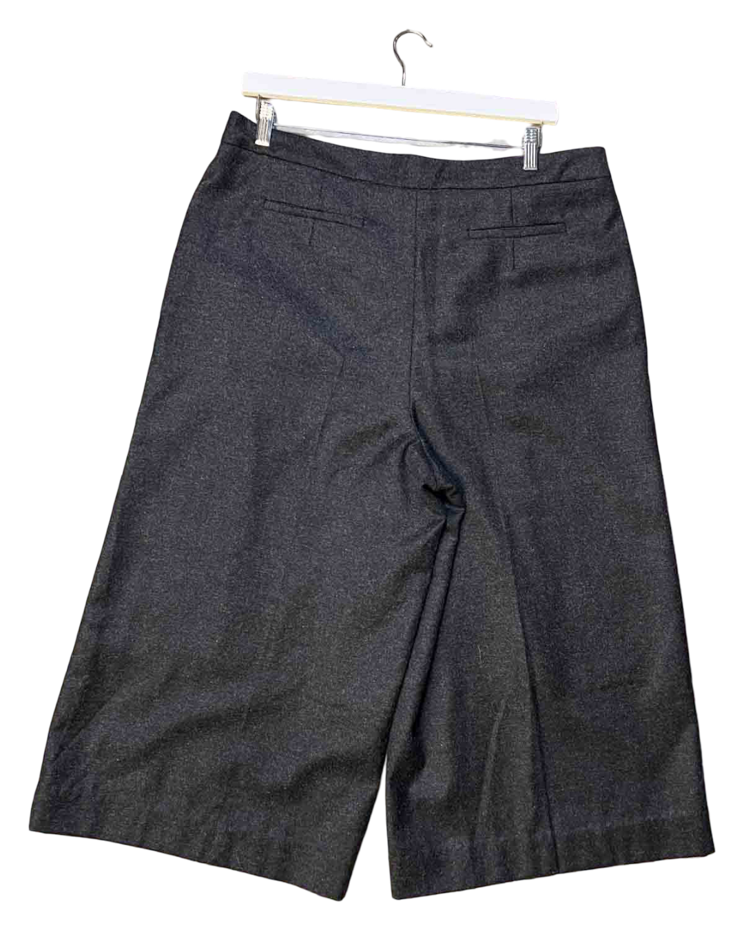 Size 18 (3XL) | Boden Grey Wool Cropped Wide-Leg Trousers