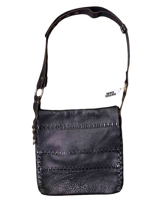 Lucky Brand Black Patchwork Leather Satchel Bag