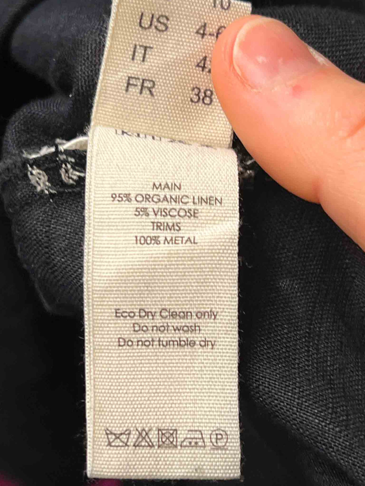 Size 10 | KitX Black Organic Linen Shirt
